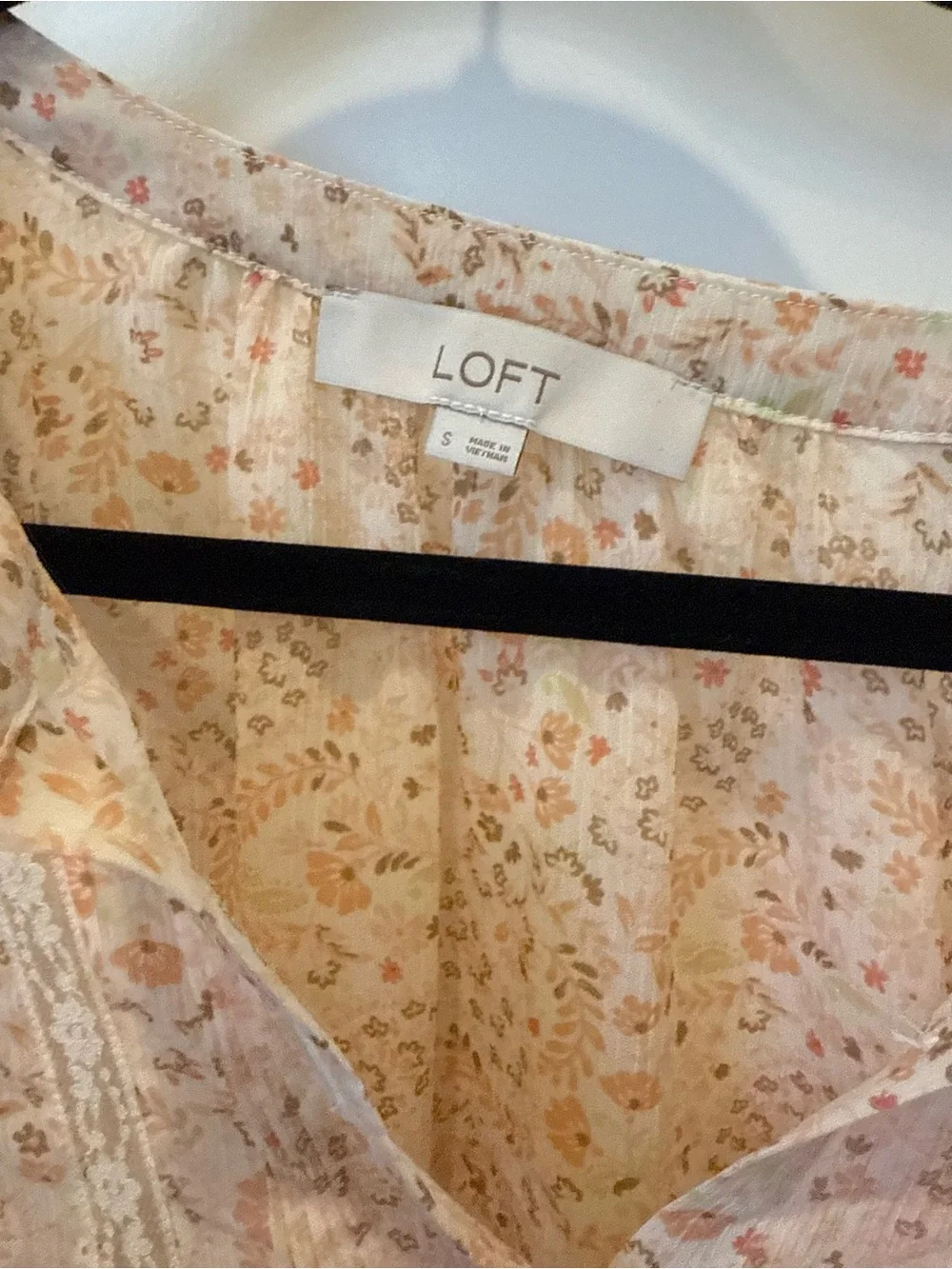 Loft Floral Peasant Blouse - Blush Pink